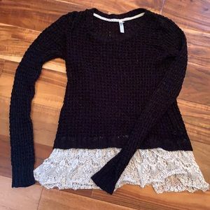 Adorable black and lace sweater